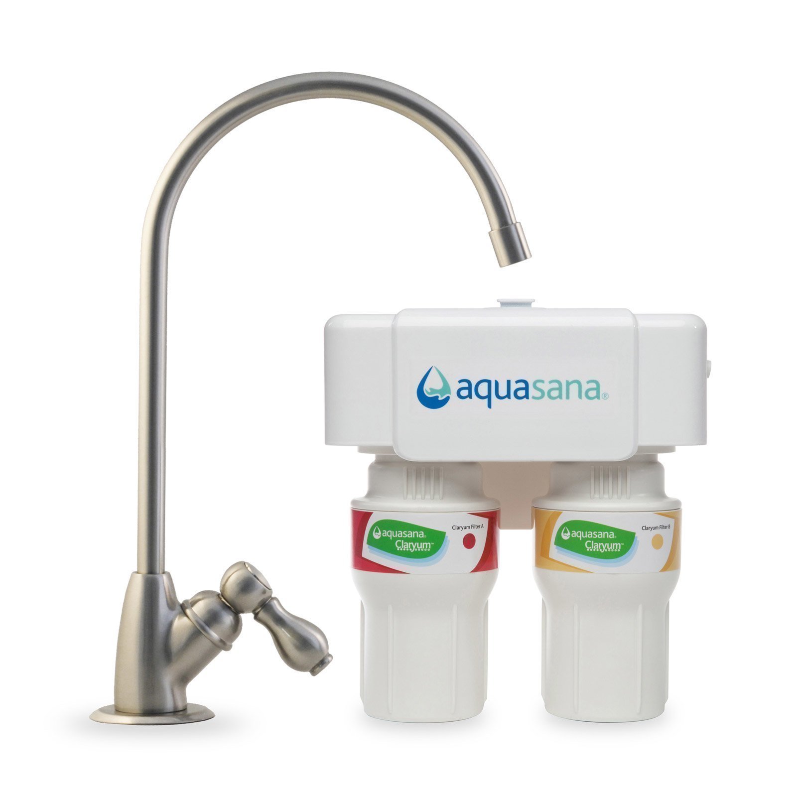 Aquasana 2-stopniowy zestaw filtrów do wody pod zlewozmywak - nikiel