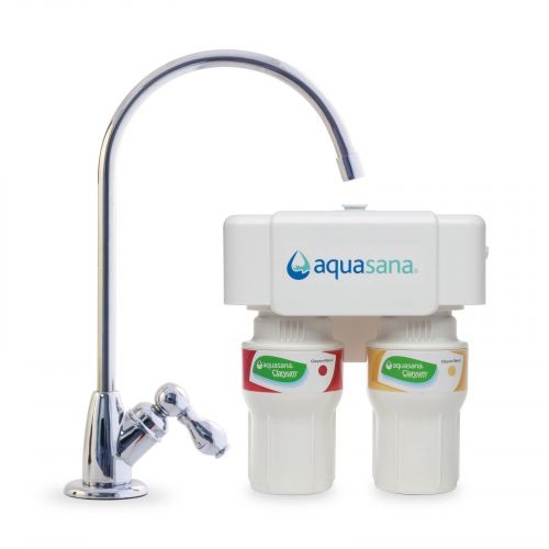 Aquasana 2-Stufen Untertisch Wasserfilter Set - Chrom