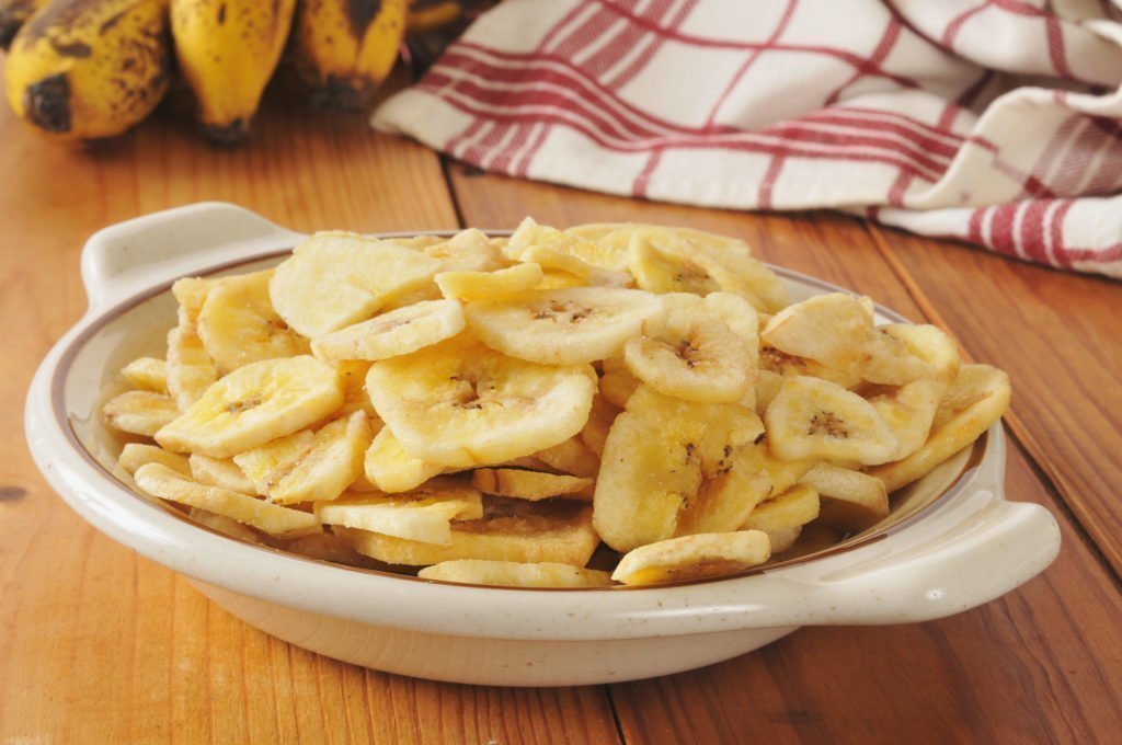 Banana chips on a plate